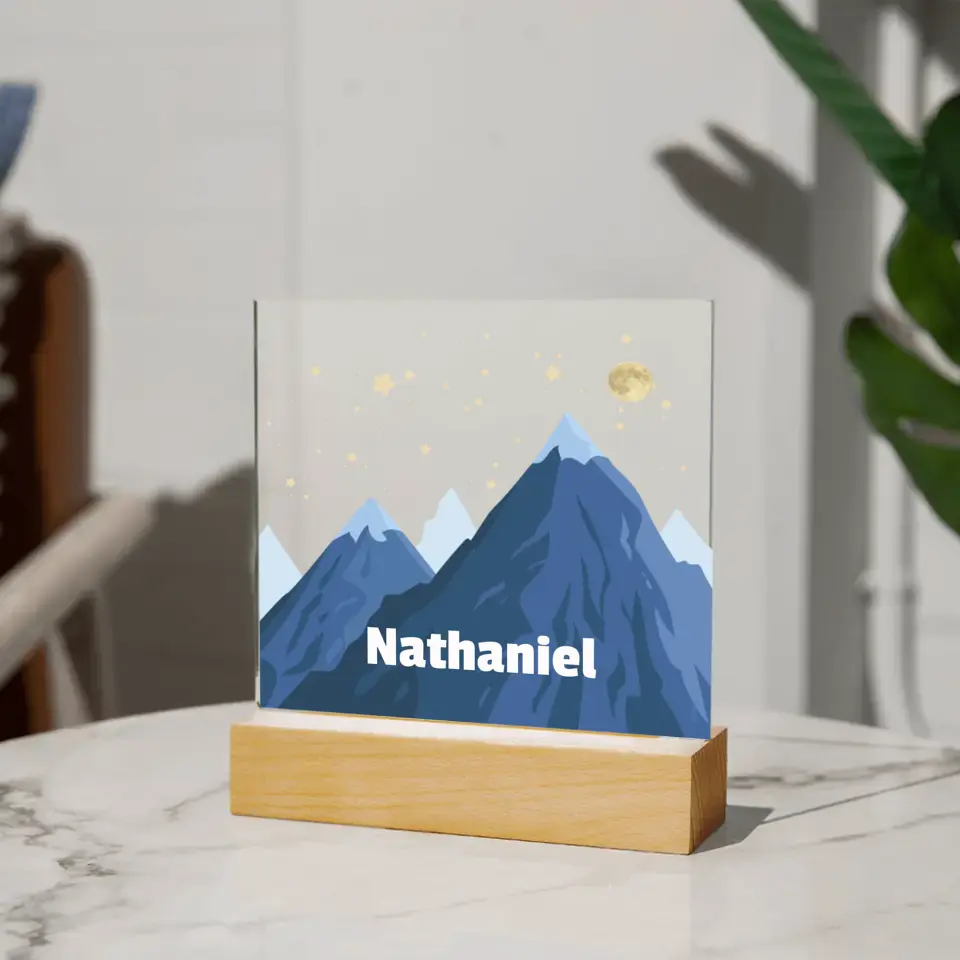 Blue Mountain Star Sky | Personalized Name | LED Night Light