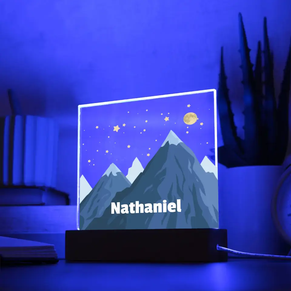 Blue Mountain Star Sky | Personalized Name | LED Night Light