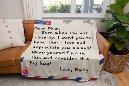 Mail a Letter to Mom| Personalized Name| Blanket
