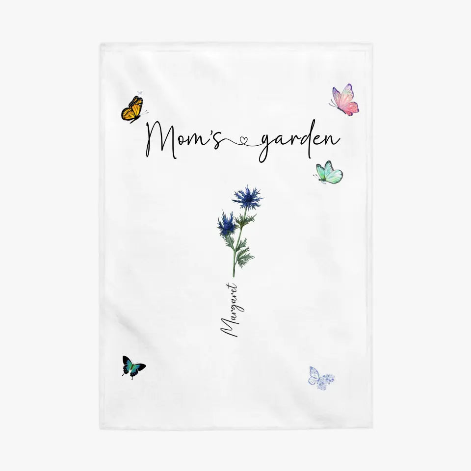 Mom's Garden | Personalized Name& Flower | Blanket