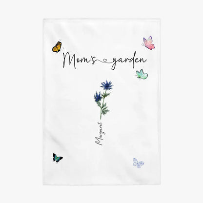 Mom's Garden | Personalized Name& Flower | Blanket