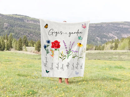 Gigi's Garden | Personalized Flower Name | Blanket 50x60 in