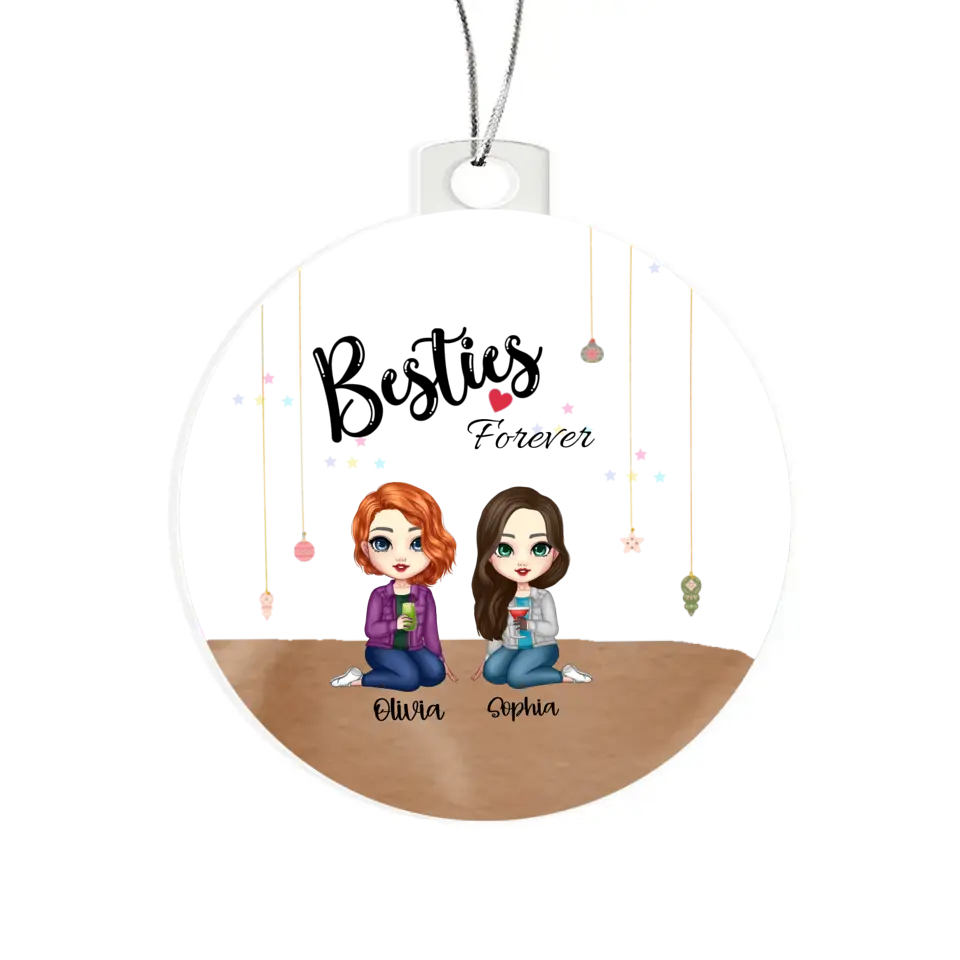 Luxury Besties Forever | Customized To 5 | Acrylic Ornament