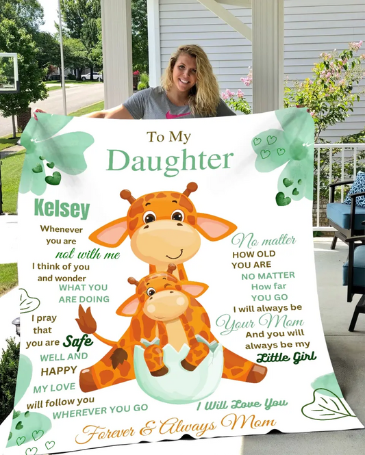 To My Daughter | Always Be My Little Girl | Personalized Name Blanket