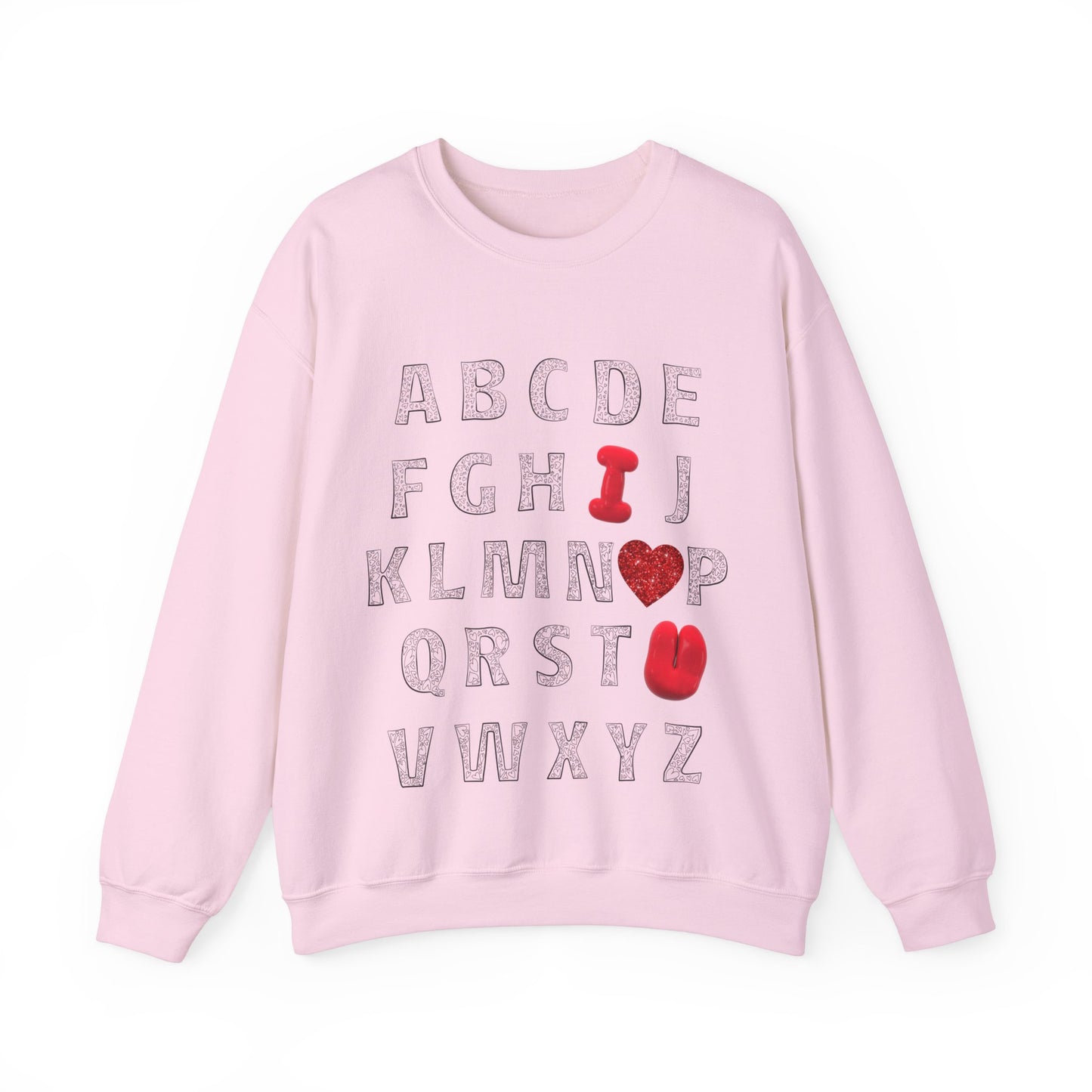 Alphabet | I Love You| Crewneck Sweatshirt