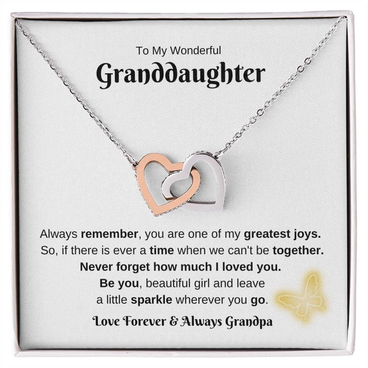 Wonderful Granddaughter | Sparkle | Interlocking Hearts