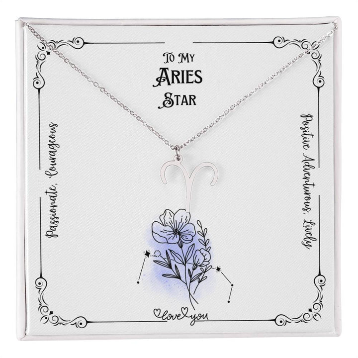 My Aries Star | Characteristics | Floral Aries Zodiac Necklace