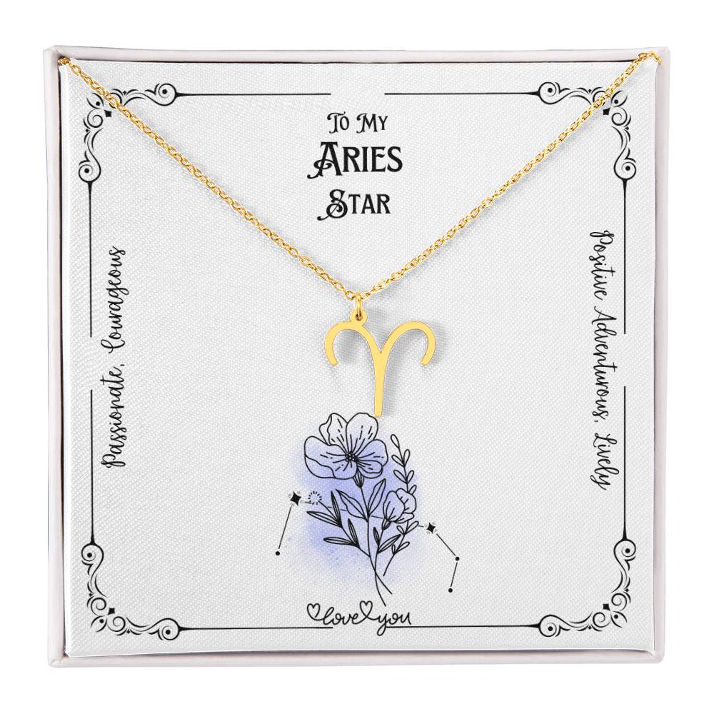 My Aries Star | Characteristics | Floral Aries Zodiac Necklace