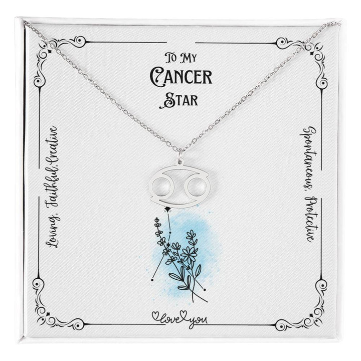 To My Cancer Star | Characteristics | Love Floral Zodiac Necklace