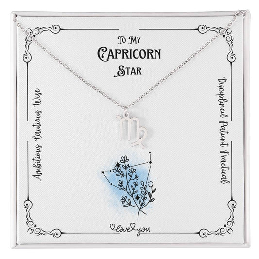 To My Capricorn Star | Characteristics | Love Floral Zodiac Necklace
