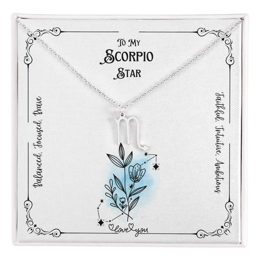 To My Scorpio Star | Characteristics | Love Floral Zodiac Necklace