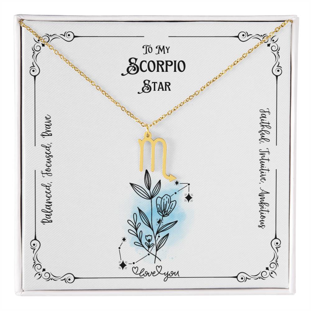 To My Scorpio Star | Characteristics | Love Floral Zodiac Necklace