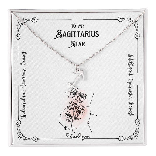 To My Sagittarius Star | Characteristics | Love Floral Zodiac Necklace