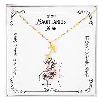 To My Sagittarius Star | Characteristics | Love Floral Zodiac Necklace