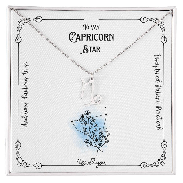 To My Capricorn Star | Characteristics | Love Floral Zodiac Necklace