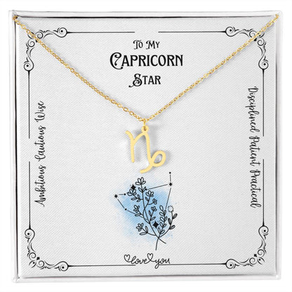 To My Capricorn Star | Characteristics | Love Floral Zodiac Necklace