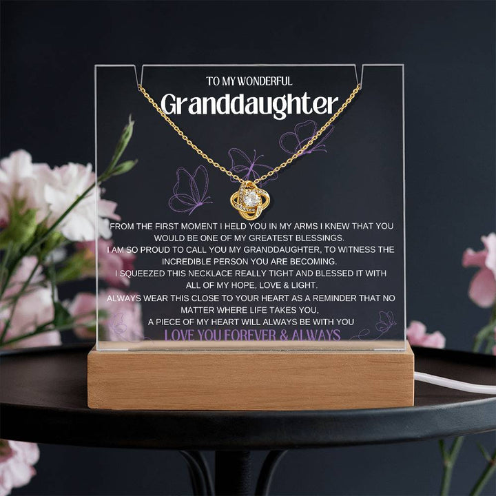 To My Wonderful Granddaughter | Greatest Blessing | Love Knot Glow Set
