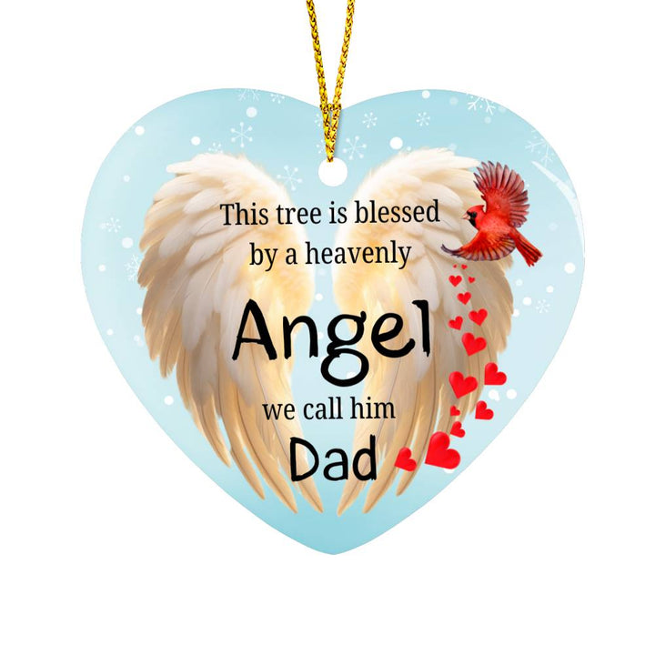 This Tree Is Blessed | Memorial Dad | Heart Gloss Tree Ornament
