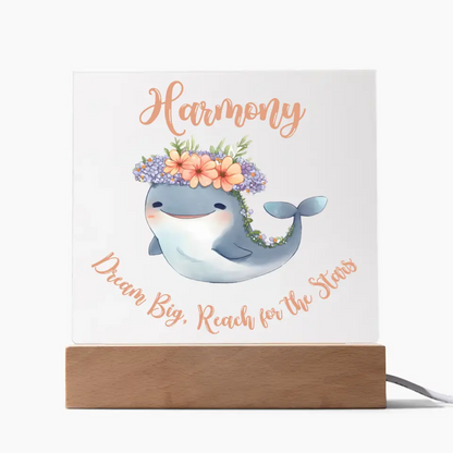 Floral Whale Personalized Night Light