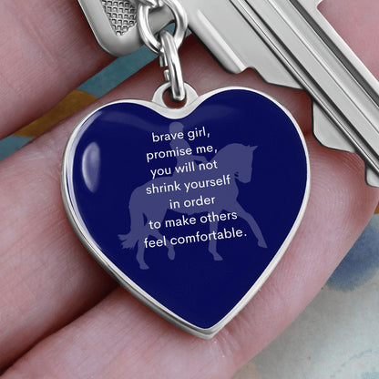 Brave Girl Blue| Heart Key Chain