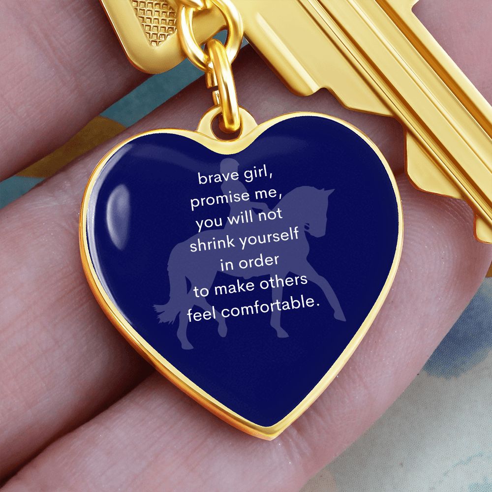 Brave Girl Blue| Heart Key Chain
