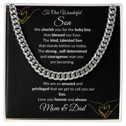 To a Wonderful Son| Blessed| Cuban Link