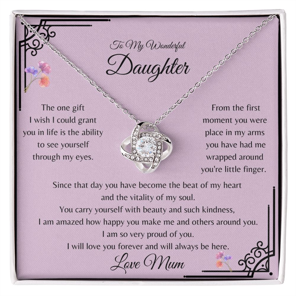 To My Daughter| Wrapped around my little finger MUM| | Love Knot
