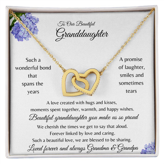 To Our Granddaughter| Forever Linked by love| Interlocking Hearts