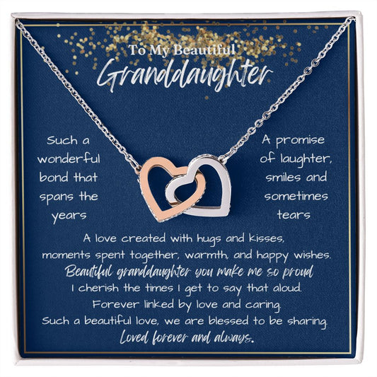 To My Granddaughter| Wonderful Gift| Interlocking Hearts