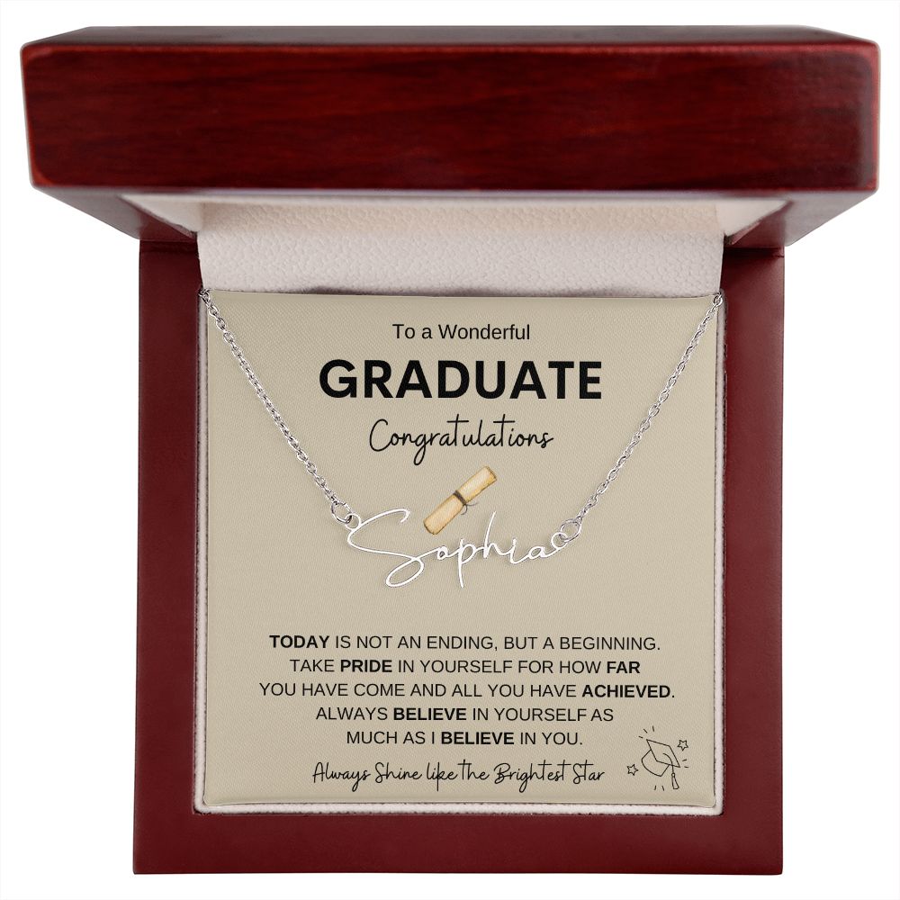 Wonderful Graduate| Take Pride| Signature Name Necklace